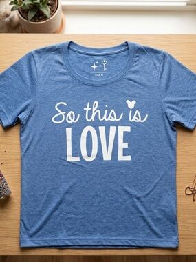 Bella Canvas Cinderella Inspired “So This Is Love” Light Blue Graphic Tee 2XL